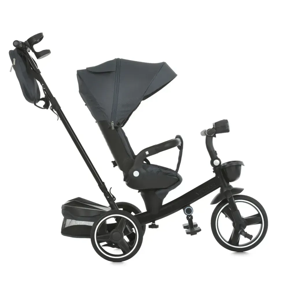 Велосипед с родительской ручкой Soni Try-Bike Dark Black