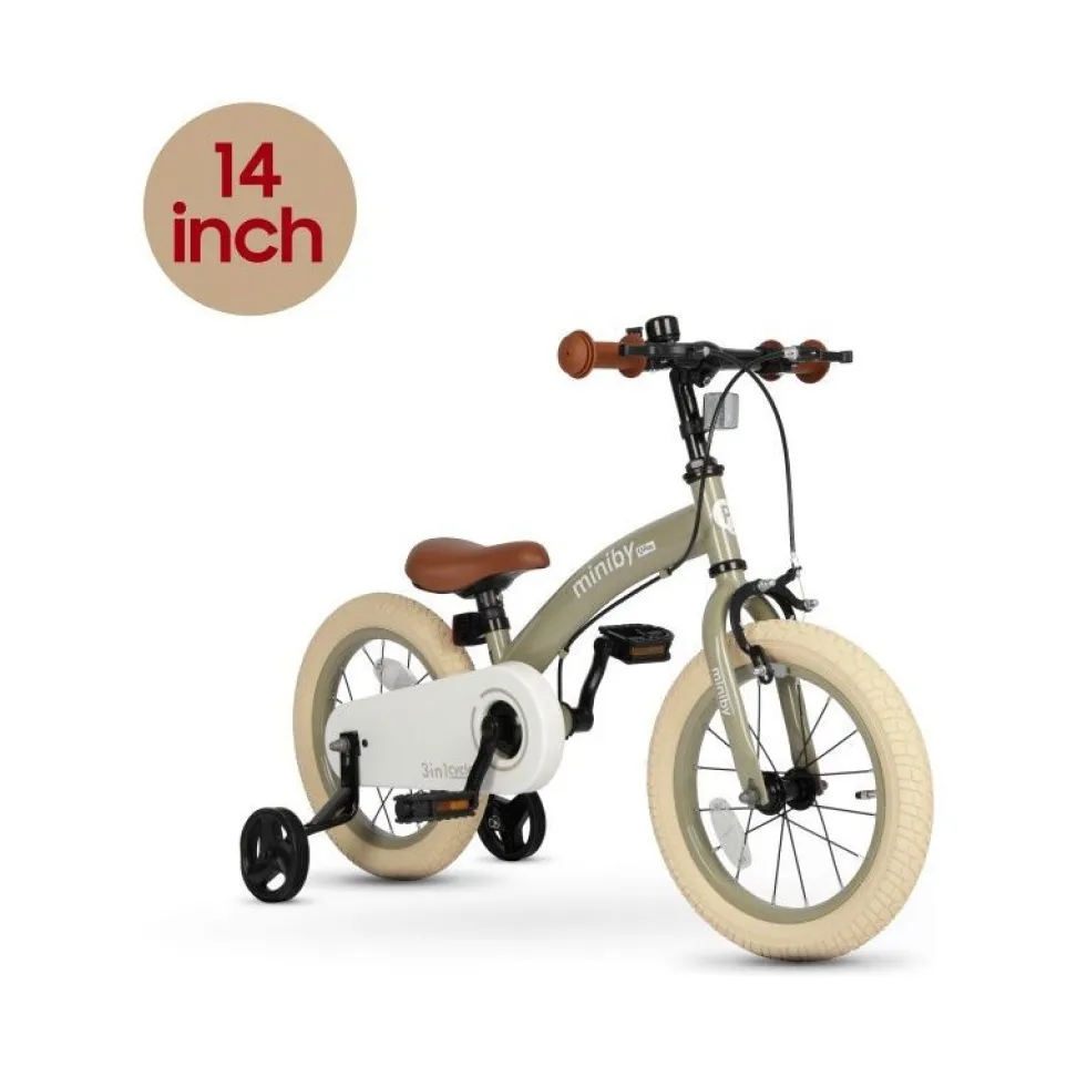 Велосипед 3in1 Q PLAY MINIBY Solid olive 14 колеса