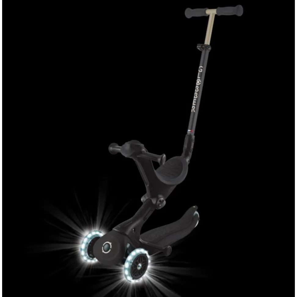 Самокат GLOBBER Globber Go up deluxe lights 5 в 1 черный (646-720-2)