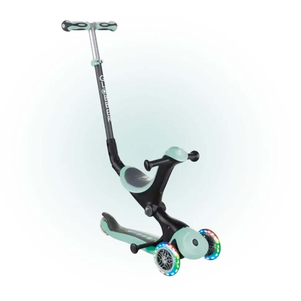 Самокат GLOBBER GO UP DELUXE LIGHTS 5в1 бирюзовый, светящиеся колеса, 20/50кг, 1+