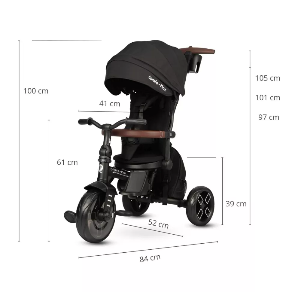 Трехколесный складной велосипед 6в1 QPLAY COMFO MAX Black