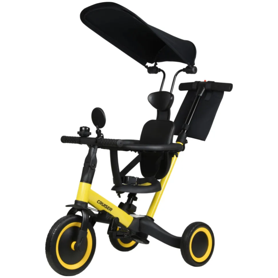 Детский трехколесный велосипед 4в1 Corso Cruser Go-Up Yellow