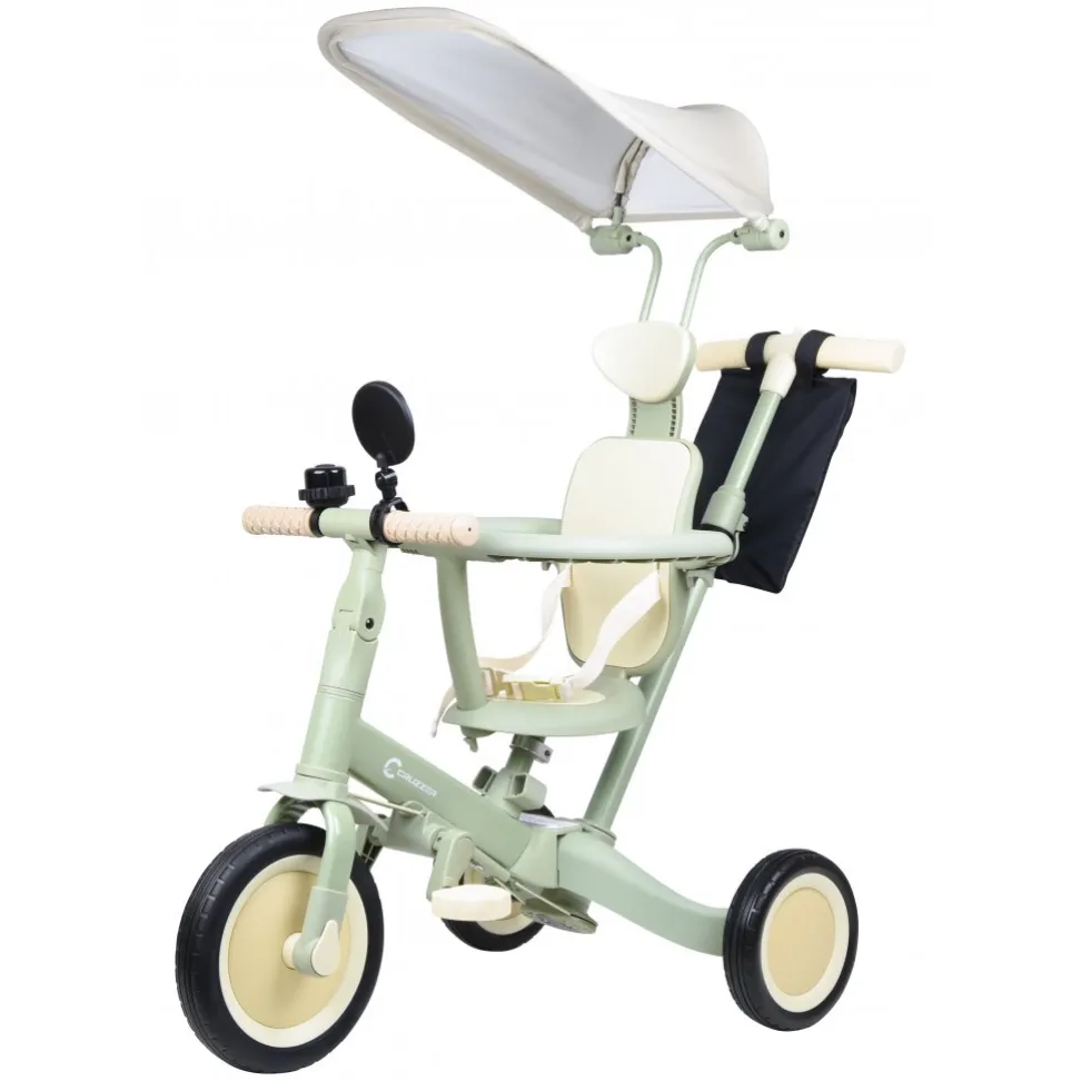 Детский трехколесный велосипед 4в1 Corso Cruser Go-Up Olive