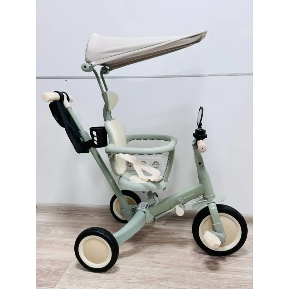 Детский трехколесный велосипед 4в1 Corso Cruser Go-Up Olive