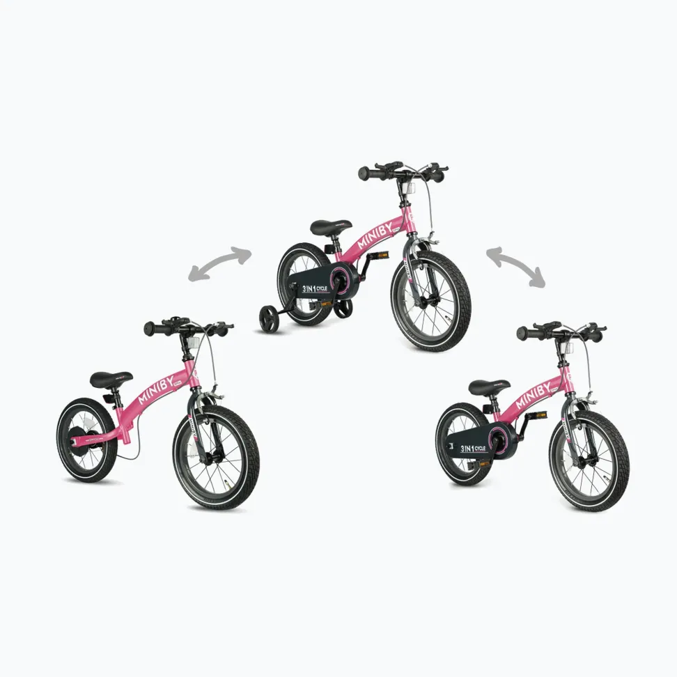 Детский велосипед 3 в 1 Qplay Miniby 14" Pink от 3 лет