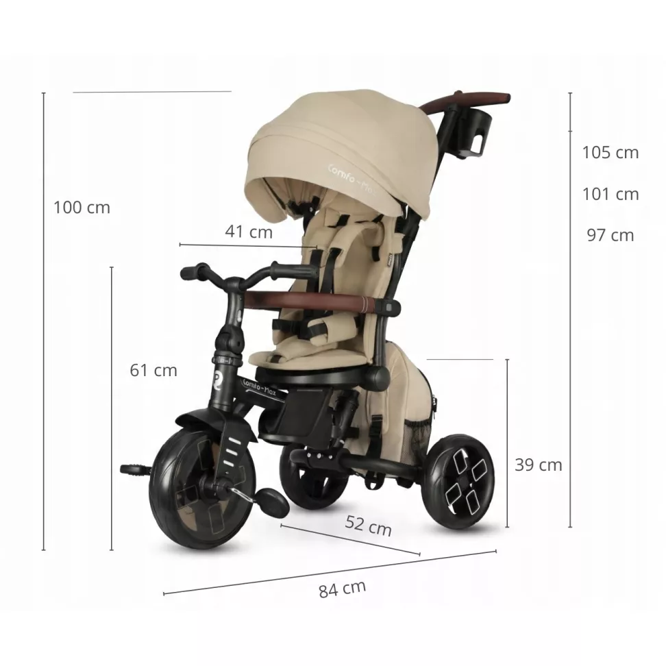 Трехколесный складной велосипед 6в1 QPLAY COMFO MAX Beige