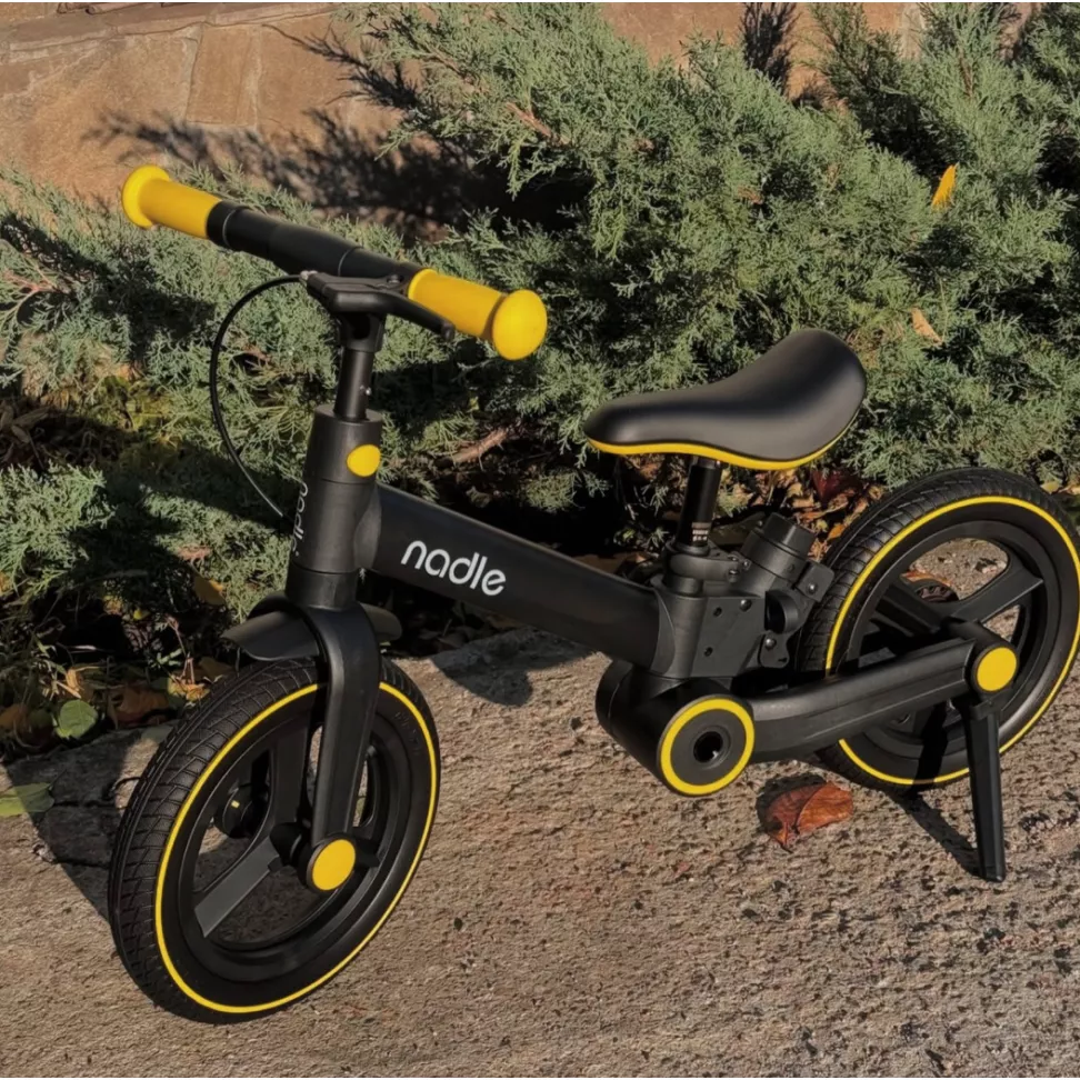 Велосипед трансформер 4в1 Nadle Go-Up з батьківською ручкою та гальмом Black