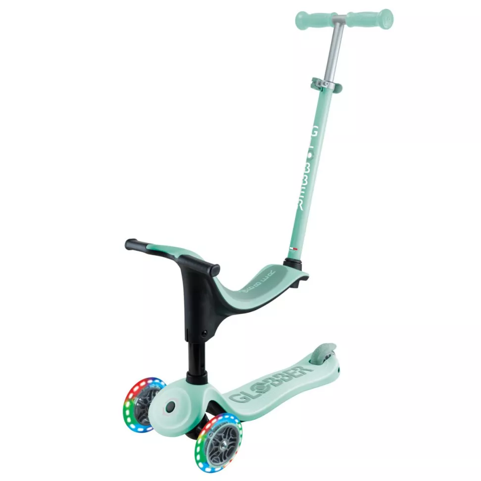 Самокат GLOBBER серії GO UP SPORTY пастельний зелений, до 20/50кг, 1+, 3 колеса що світяться