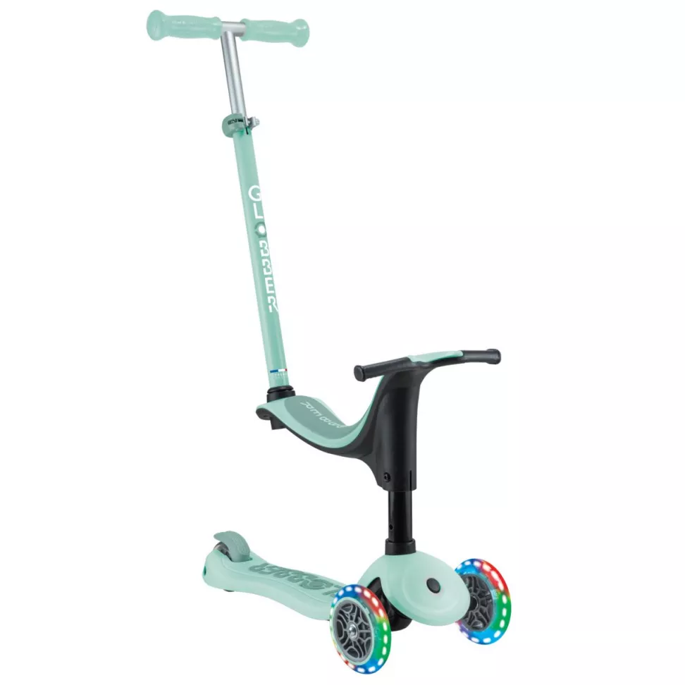 Самокат GLOBBER серії GO UP SPORTY пастельний зелений, до 20/50кг, 1+, 3 колеса що світяться