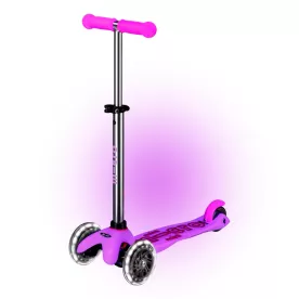 Самокат светящийся детский Micro Mini Deluxe Glow LED Cold Pink