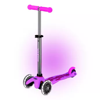 Самокат світиться дитячий Micro Mini Deluxe Glow LED Cold Pink