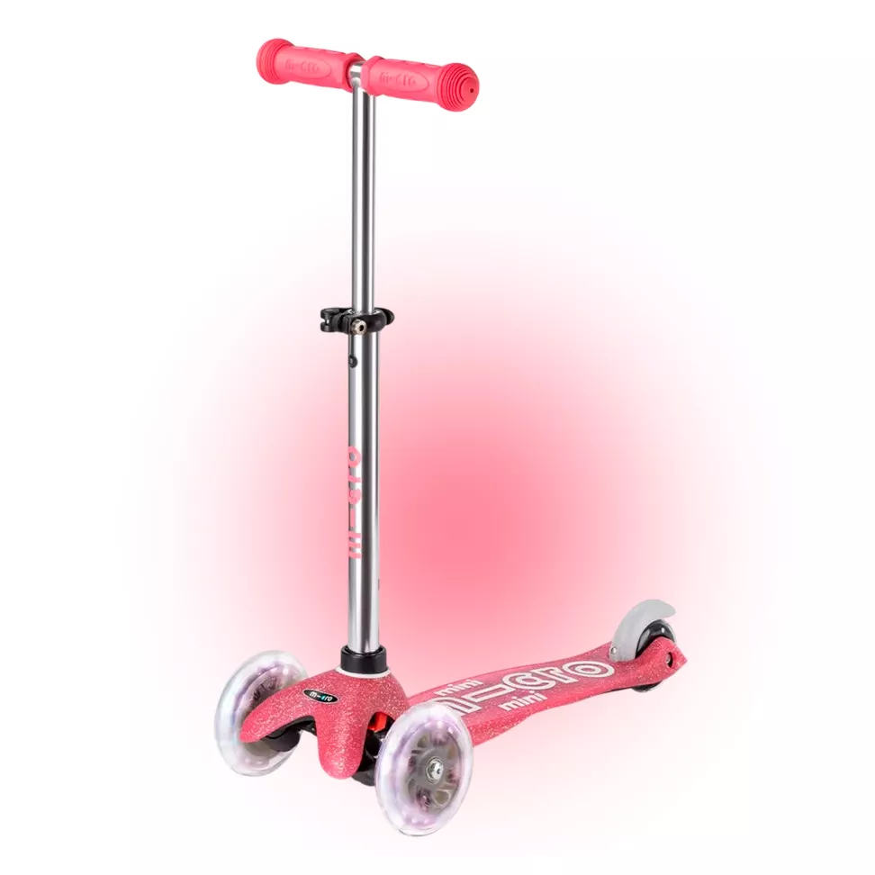 Самокат для дівчинки Micro Mini Deluxe Fairy Glitter LED Pink