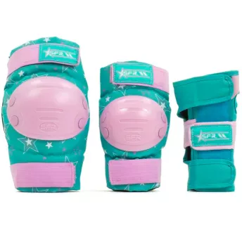 Комплект захисту для дівчат SFR Star Triple Pad Set Pink Green