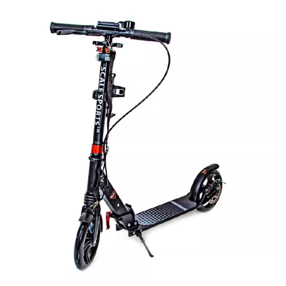 Самокат двухколесный Scale Sports SS-12 Black дисковый тормоз Led-фонарик