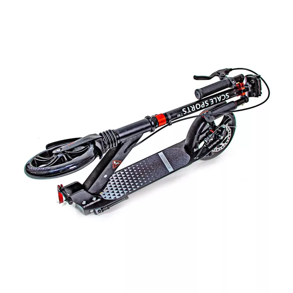 Самокат двухколесный Scale Sports SS-12 Black дисковый тормоз Led-фонарик