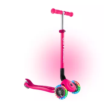 Самокат дитячий 2+ років Globber My Free Primo Foldable Lights Neon Pink 2025
