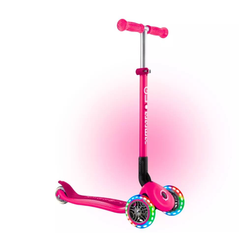 Самокат детский 2+ лет Globber My Free Primo Foldable Lights Neon Pink 2025