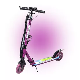 Самокат детский для девочки Scale Sports SS-29 Розовый LED Колеса и Ручной Тормоз