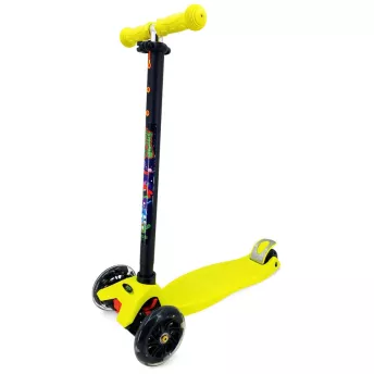 Дитячий складний самокат USD Pro SPACE ALIENS Yellow