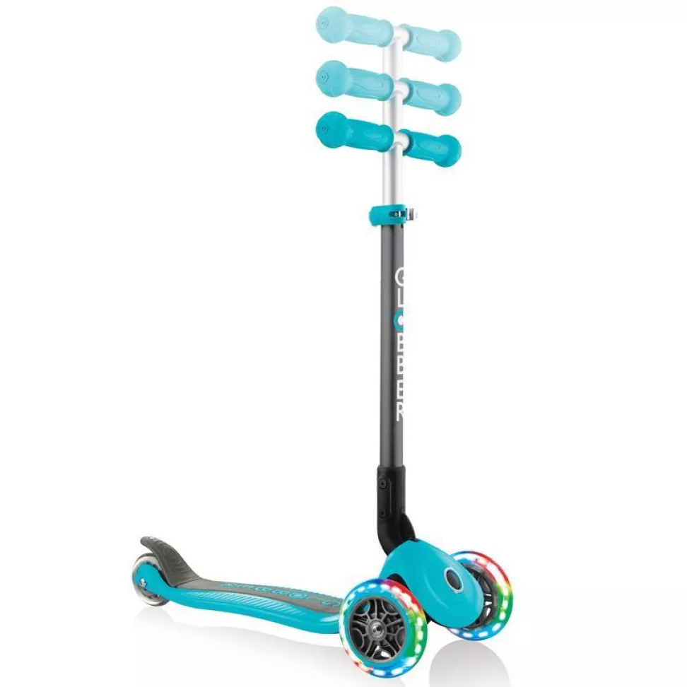 Самокат Globber My Free Primo Foldable Lights бирюзовый 2025