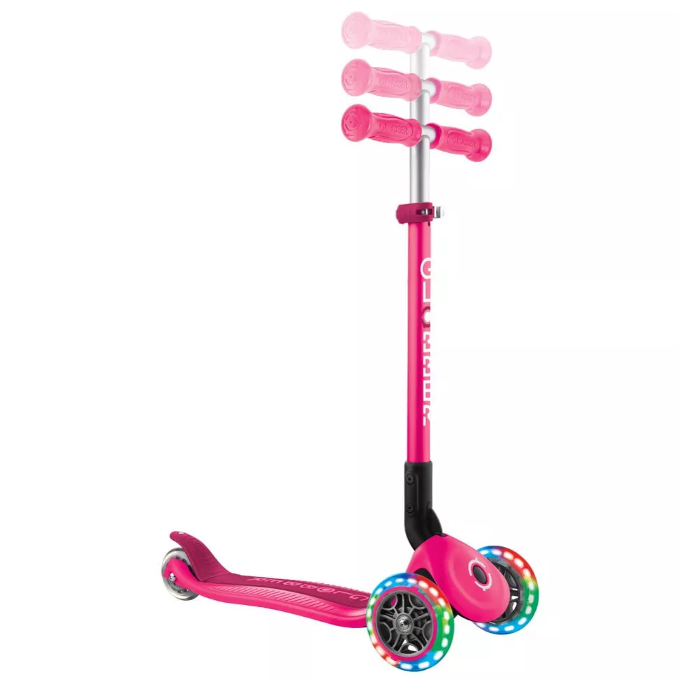 Самокат детский 2+ лет Globber My Free Primo Foldable Lights Neon Pink 2025