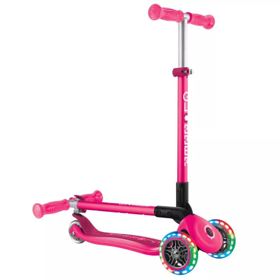 Самокат детский 2+ лет Globber My Free Primo Foldable Lights Neon Pink 2025