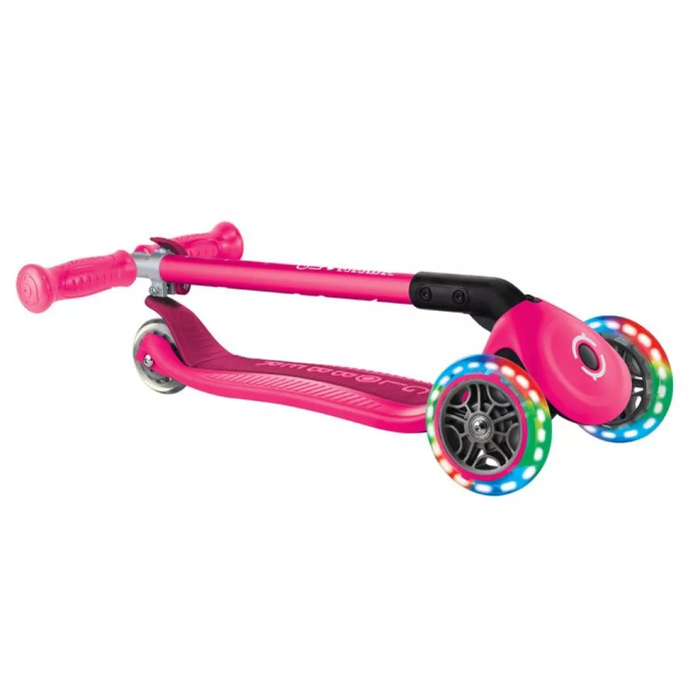 Самокат детский 2+ лет Globber My Free Primo Foldable Lights Neon Pink 2025