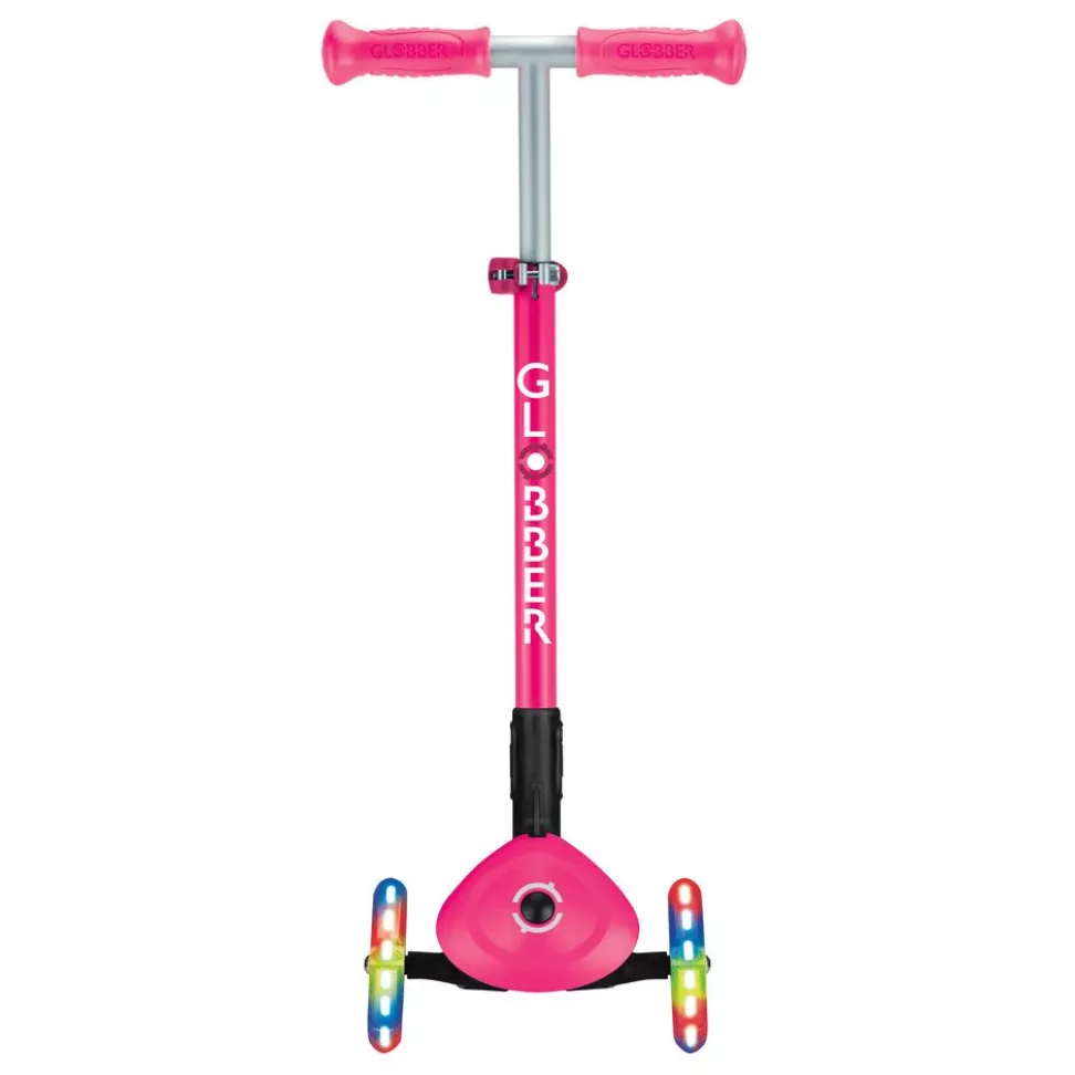 Самокат детский 2+ лет Globber My Free Primo Foldable Lights Neon Pink 2025