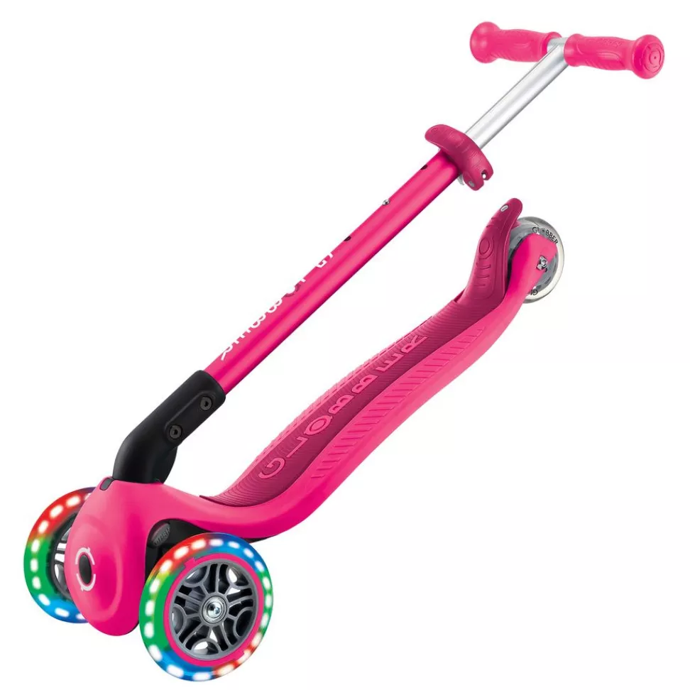 Самокат детский 2+ лет Globber My Free Primo Foldable Lights Neon Pink 2025