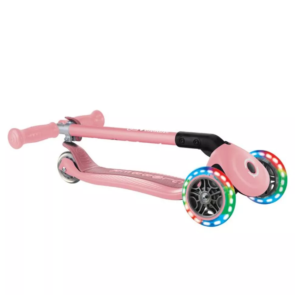 Самокат трехколесный 2+ лет Globber My Free Primo Foldable Lights Pastel Pink 2025