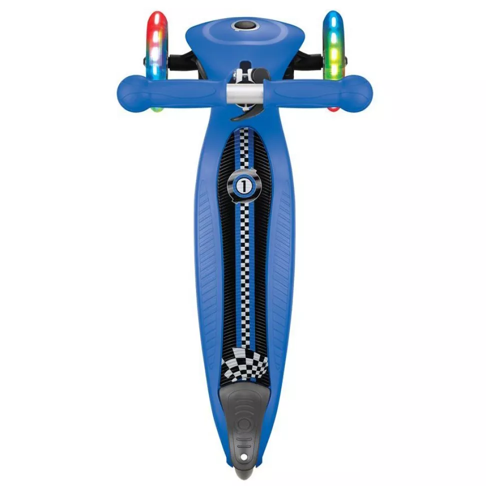 Самокат Globber My Free Primo Foldable Lights Navy Blue - Racing