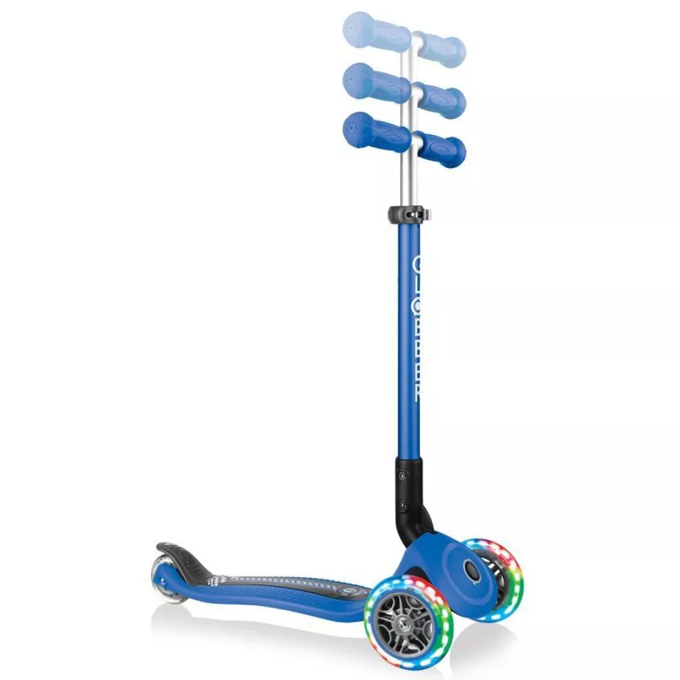 Самокат Globber My Free Primo Foldable Lights Navy Blue - Racing