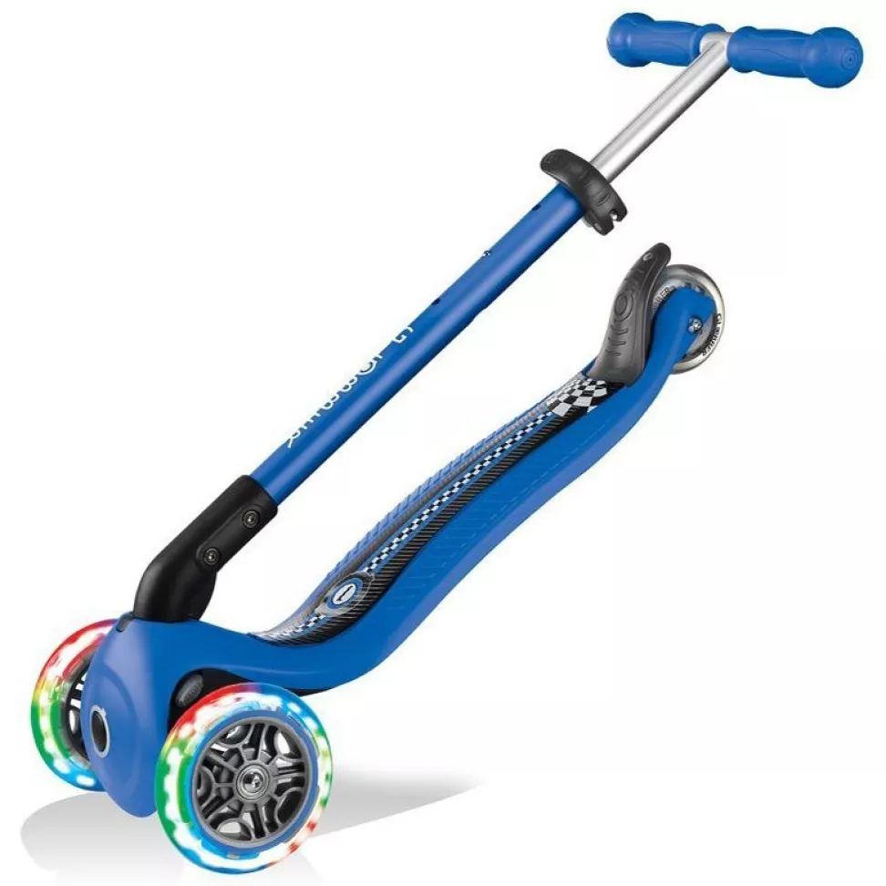 Самокат Globber My Free Primo Foldable Lights Navy Blue - Racing