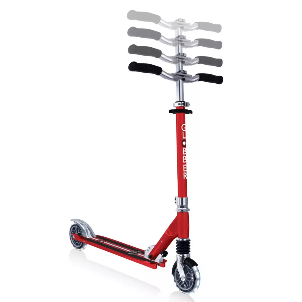 Самокат GLOBBER FLOW Element Comfort Lights, червоний, колеса з підсвічуванням, 5+
