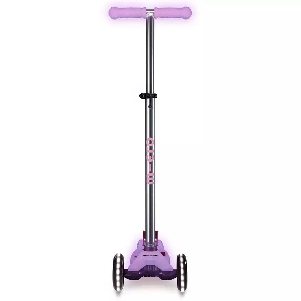 Самокат детский Micro Maxi Deluxe Glow LED 3-колесный Purple