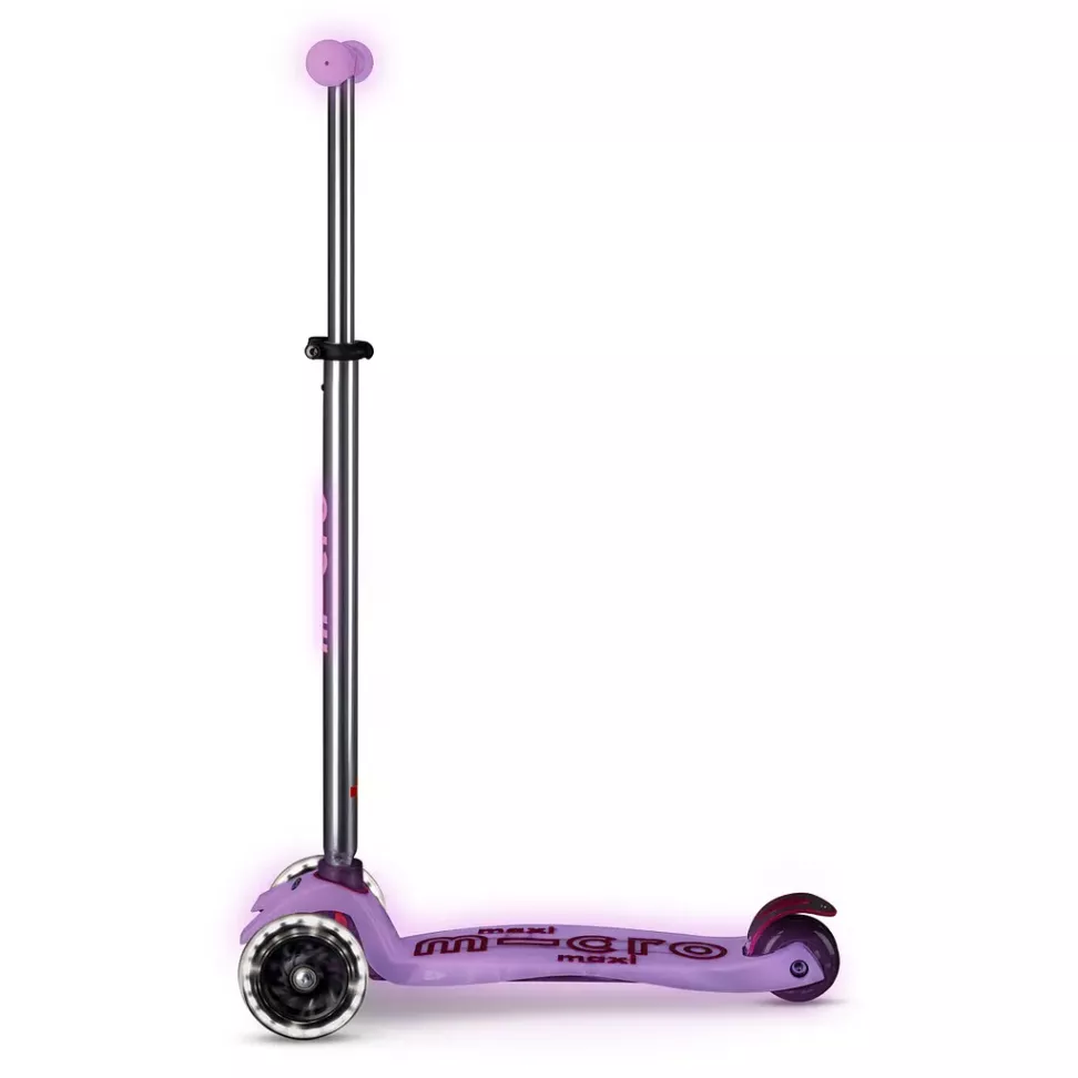 Самокат детский Micro Maxi Deluxe Glow LED 3-колесный Purple