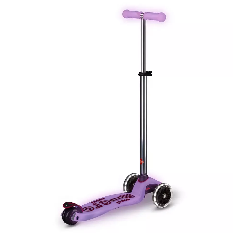 Самокат детский Micro Maxi Deluxe Glow LED 3-колесный Purple