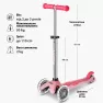 Самокат светящийся детский Micro Mini Deluxe Glow LED Cold Pink