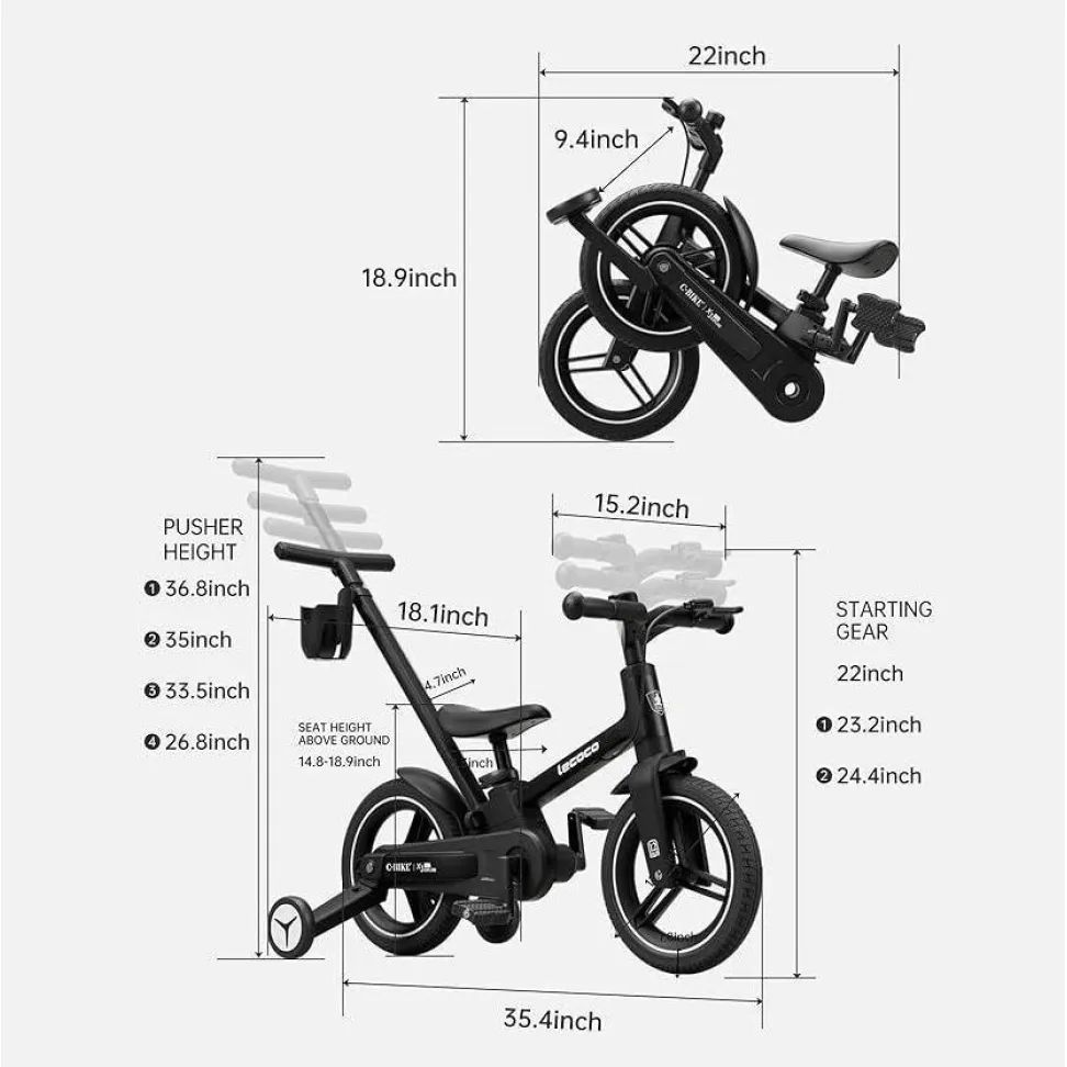 Велосипед трансформер 6in1 Lecoco Strider black