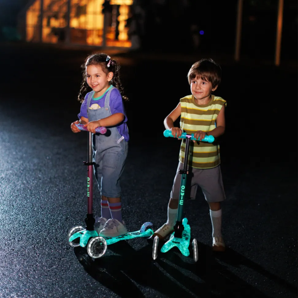 Самокат Micro Mini Deluxe Foldable Orion Glow LED синий