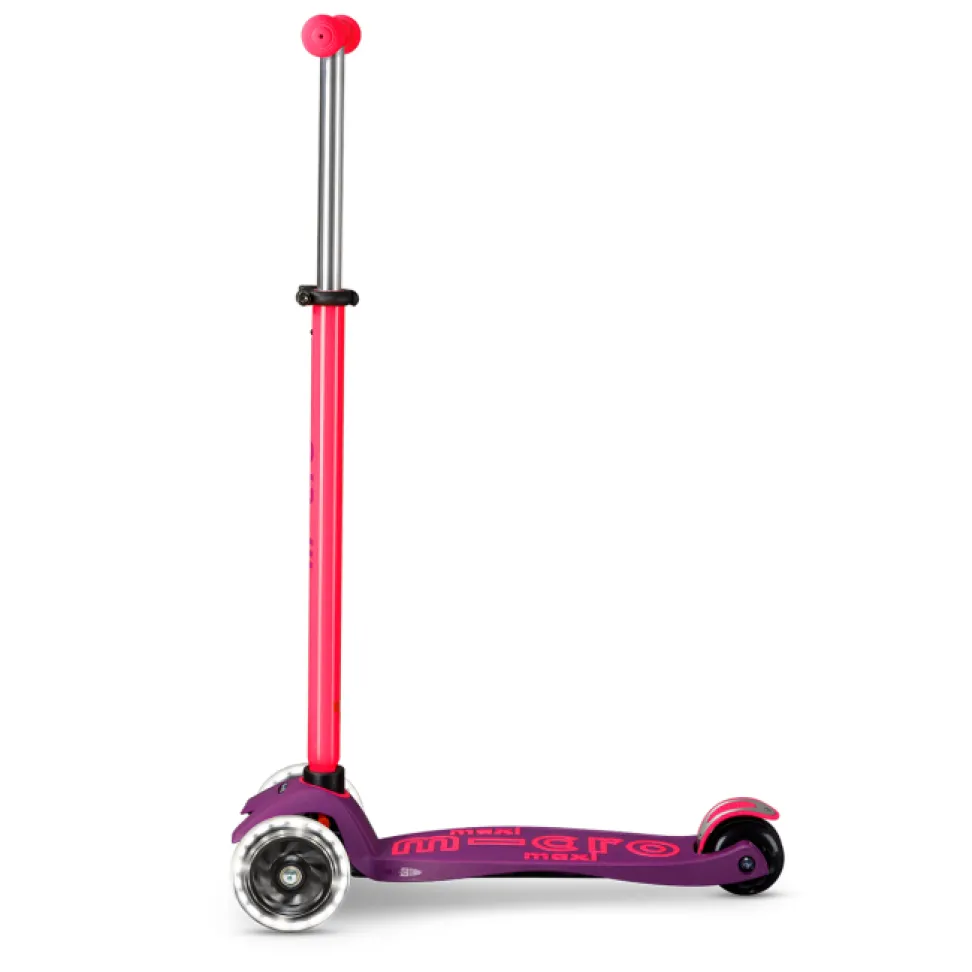 Самокат Micro Maxi Deluxe Neon LED Ультра розовый