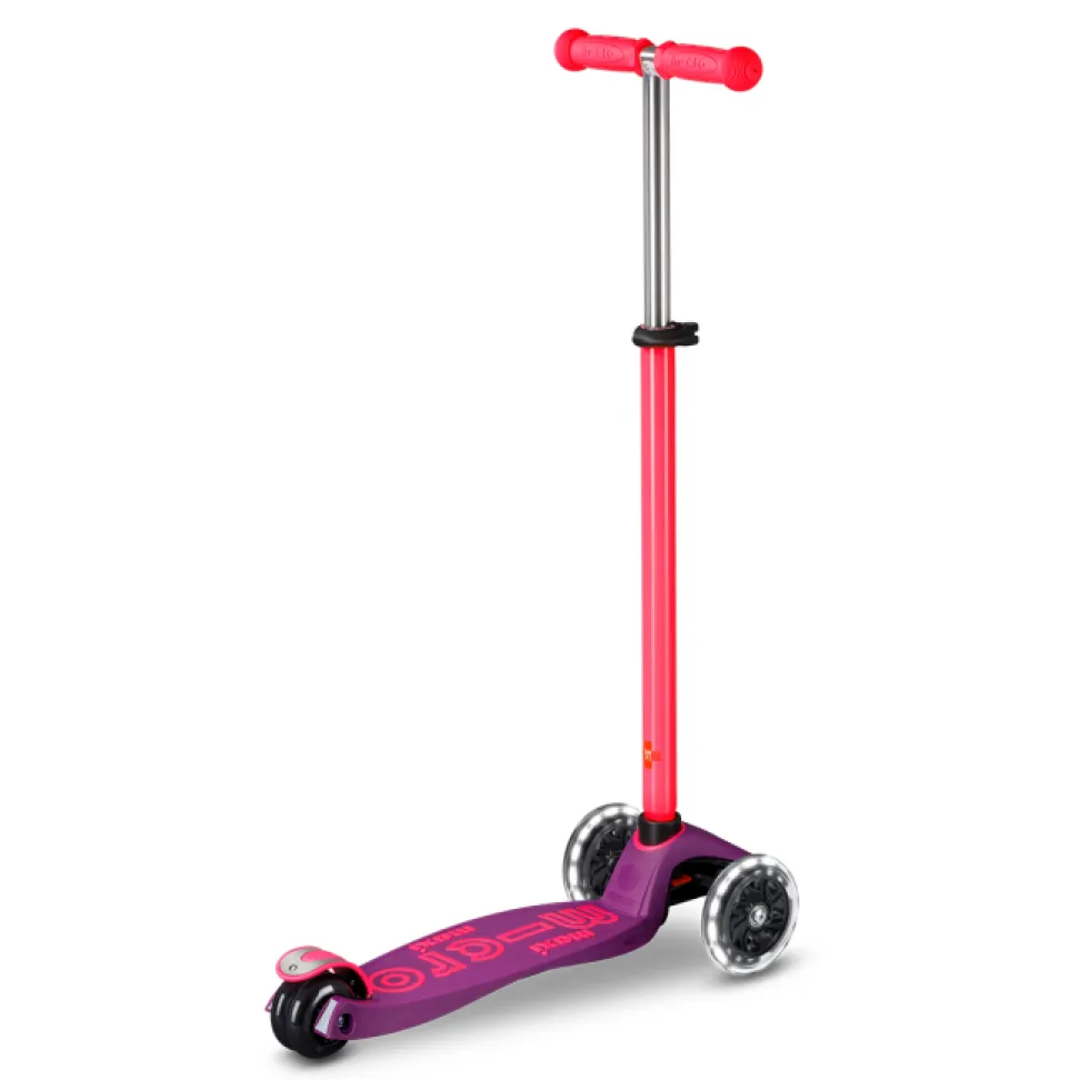 Самокат Micro Maxi Deluxe Neon LED Ультра розовый
