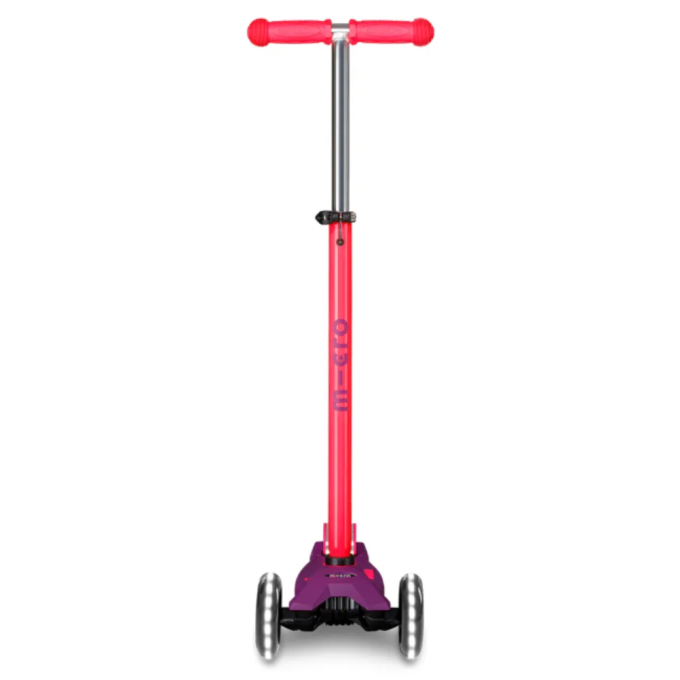 Самокат Micro Maxi Deluxe Neon LED Ультра розовый