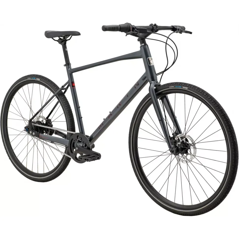 Велосипед 28" Marin Presidio 2 рама - M 2025 Gloss Charcoal/Black/Black Red