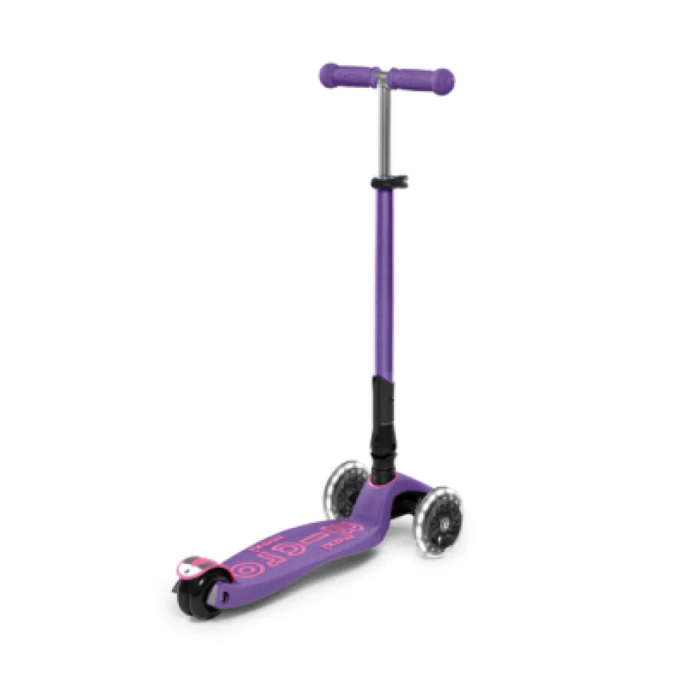 Самокат Micro Maxi deluxe foldable led фиолетовый складной
