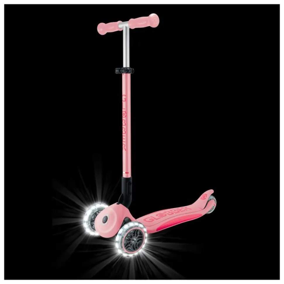 Самокат GLOBBER серии ELITE LIGHTS, пастельно-розовый, подсветочные колеса, 50кг, 3+