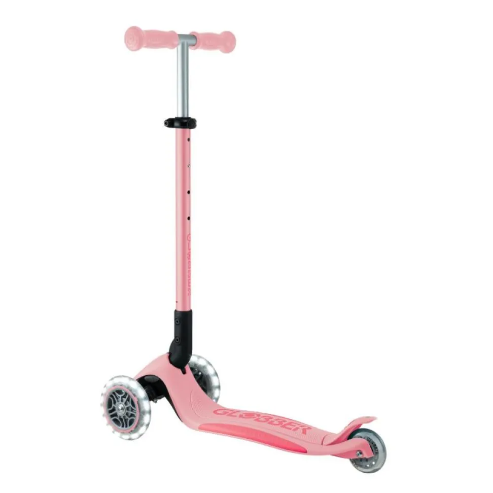 Самокат GLOBBER серии ELITE LIGHTS, пастельно-розовый, подсветочные колеса, 50кг, 3+