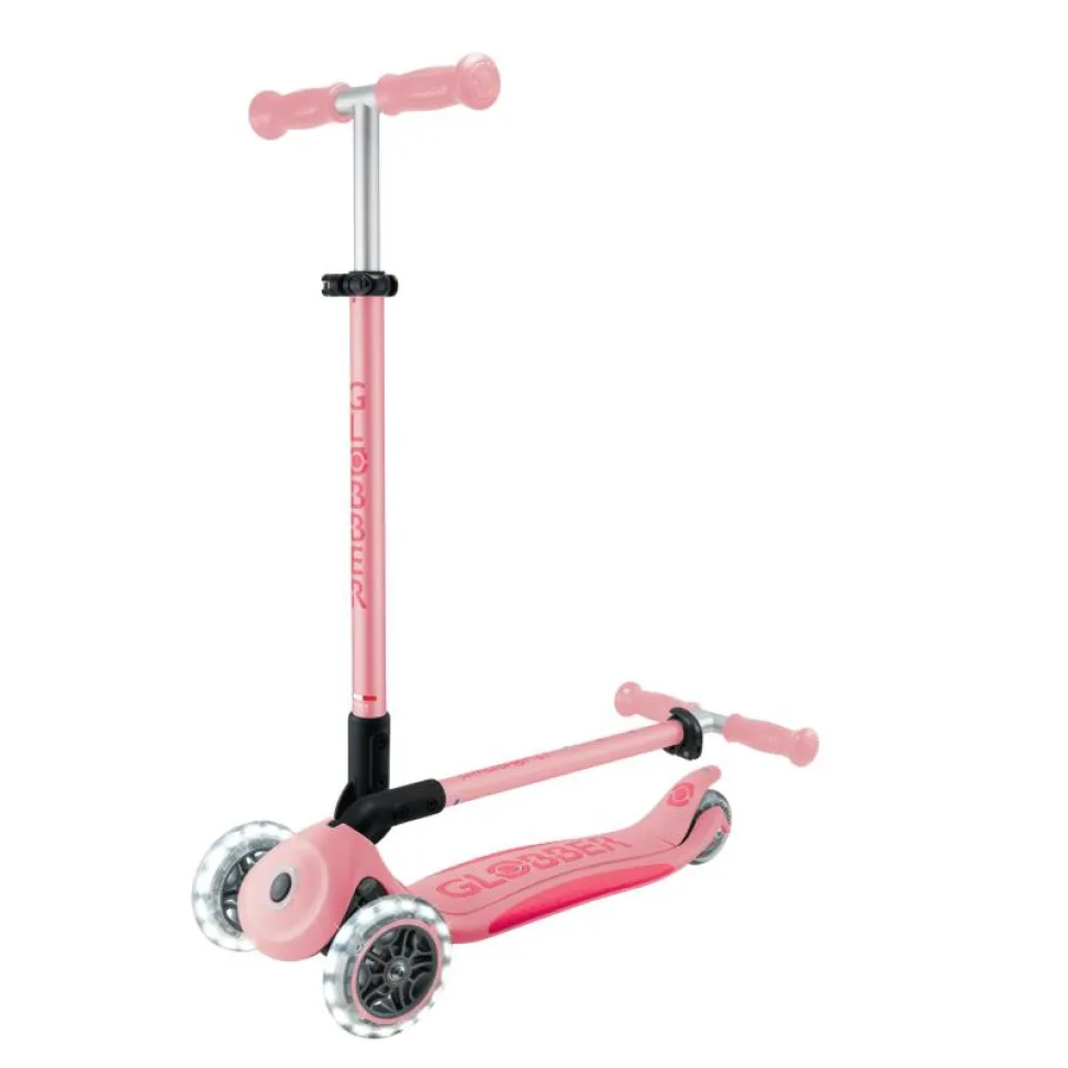 Самокат GLOBBER серии ELITE LIGHTS, пастельно-розовый, подсветочные колеса, 50кг, 3+