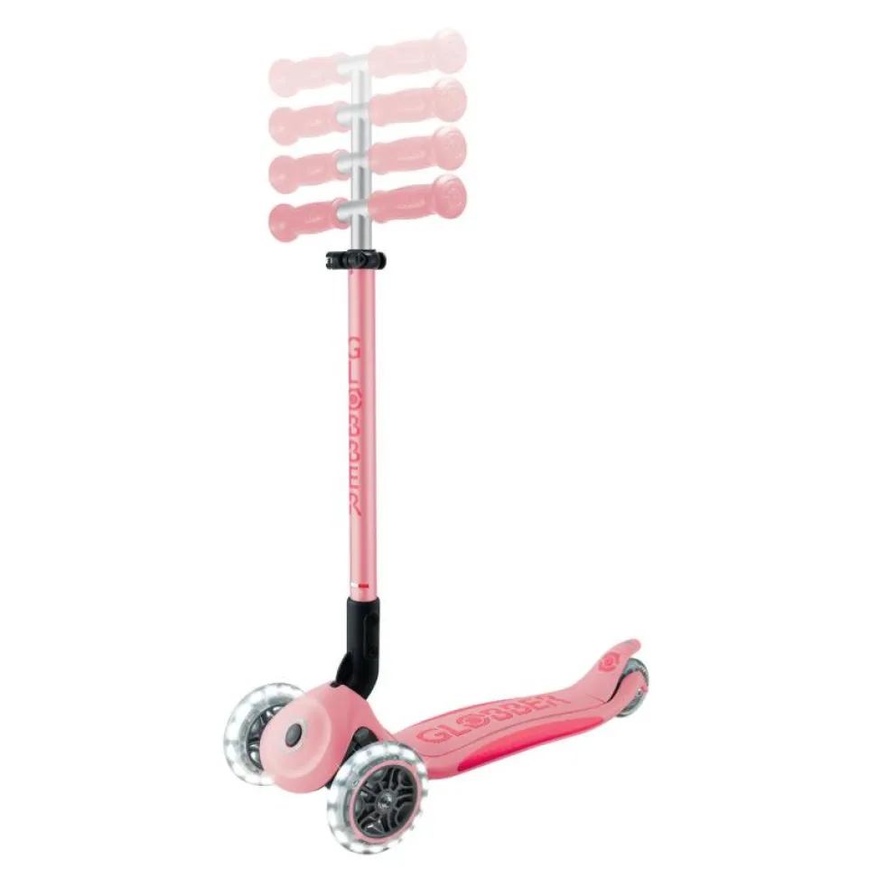 Самокат GLOBBER серии ELITE LIGHTS, пастельно-розовый, подсветочные колеса, 50кг, 3+