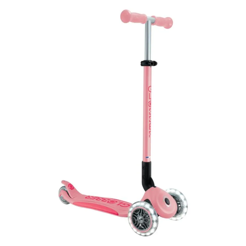 Самокат GLOBBER серии ELITE LIGHTS, пастельно-розовый, подсветочные колеса, 50кг, 3+